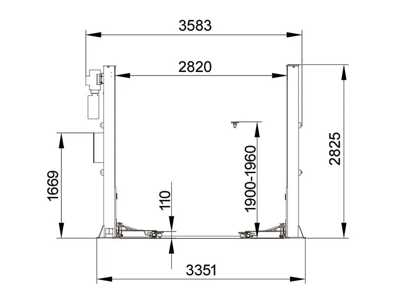 2-søylet løftbukk - Hydraulisk - 4000kg - Basic line (JA4000T)