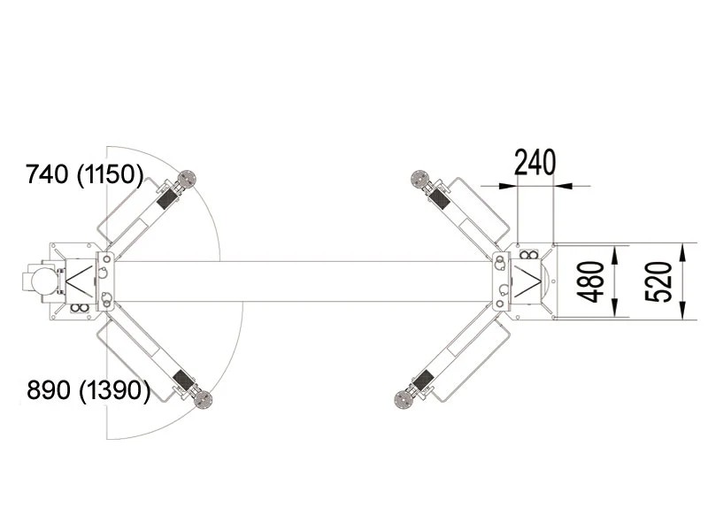 2-søylet løftbukk - Hydraulisk - 4000kg - Basic line (JA4000T)