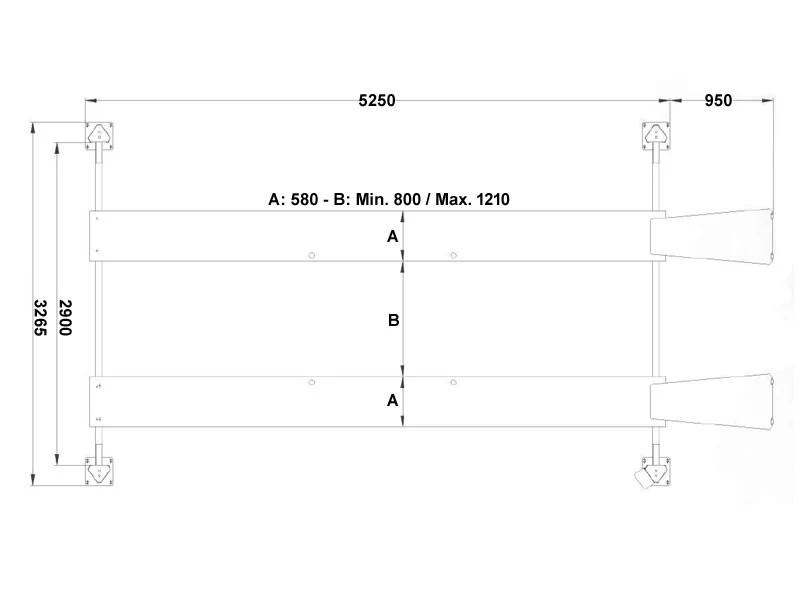 4-søylet løftebukk - Hydraulisk - 5000 kg - Euro-linje (JA5000F-E)